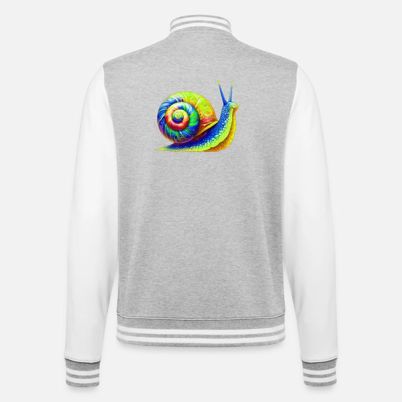 Snail - College Sweat Jacket - heather grey/white