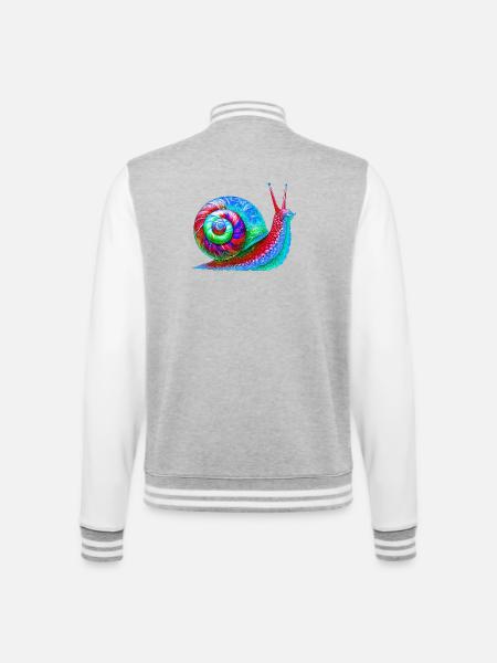 Snail - College Sweat Jacket - heather grey/white