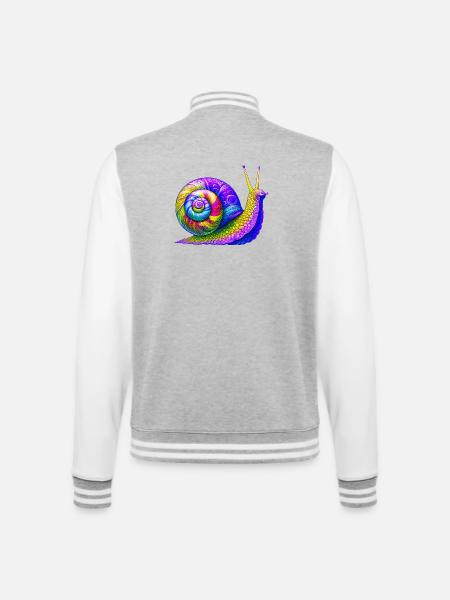 Escargot - Veste Teddy - gris chiné / blanc