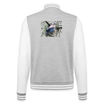 Jay Corvidae - College Sweat Jacket - heather grey/white - Back - Marisol (170cm)