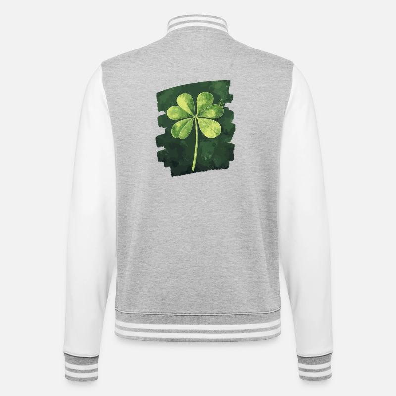 Trèfle de la Saint-Patrick - Veste Teddy - gris chiné / blanc