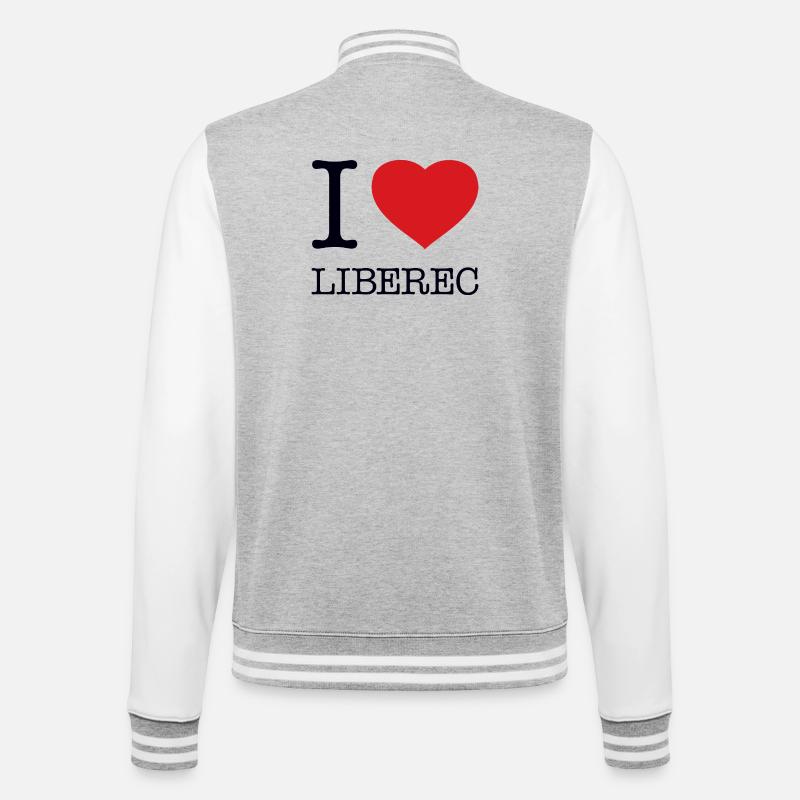 I LOVE LIBEREC - College-Sweatjacke - Grau meliert/Weiß