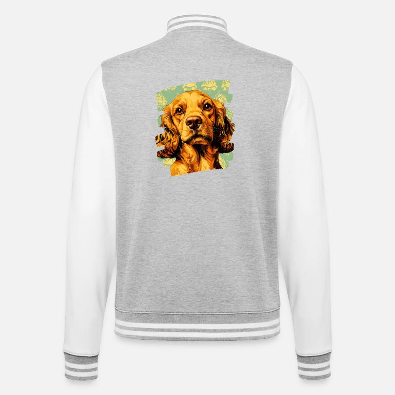 Cocker Spaniel - Veste Teddy - gris chiné / blanc