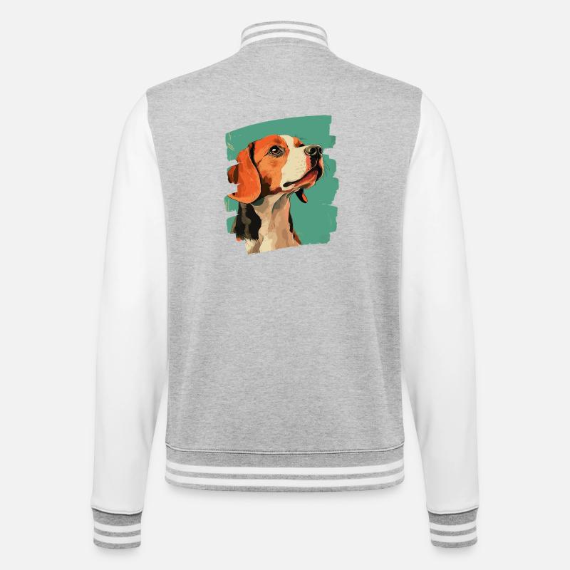 Beagle - Veste Teddy - gris chiné / blanc