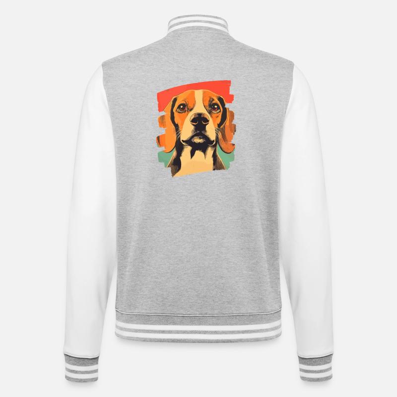 Beagle - College Sweat Jacket - heather grey/white
