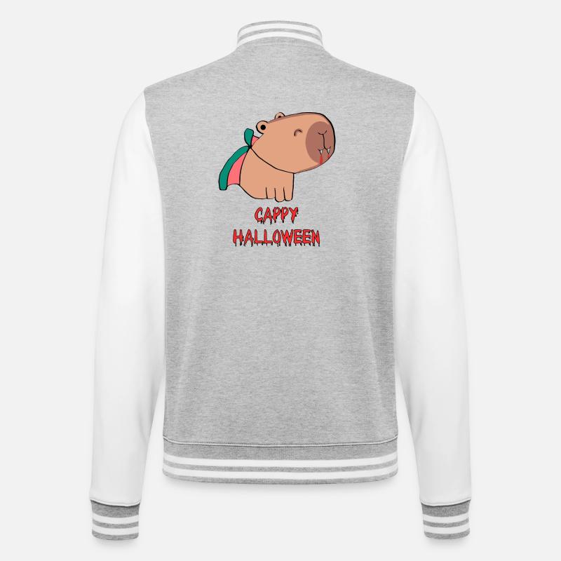 Cappy Halloween - College-Sweatjacke - Grau meliert/Weiß