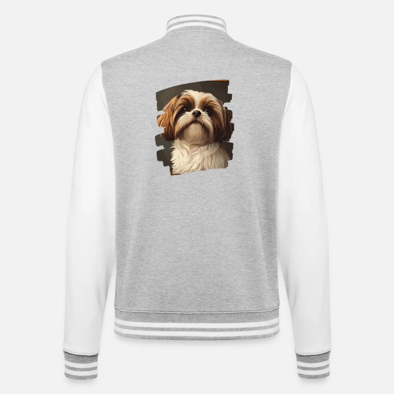 Shih Tzu - Veste Teddy - gris chiné / blanc