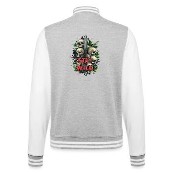 Stay Wild Knife Knife Life Motto - College Sweat Jacket - heather grey/white - Back - Marisol (170cm)