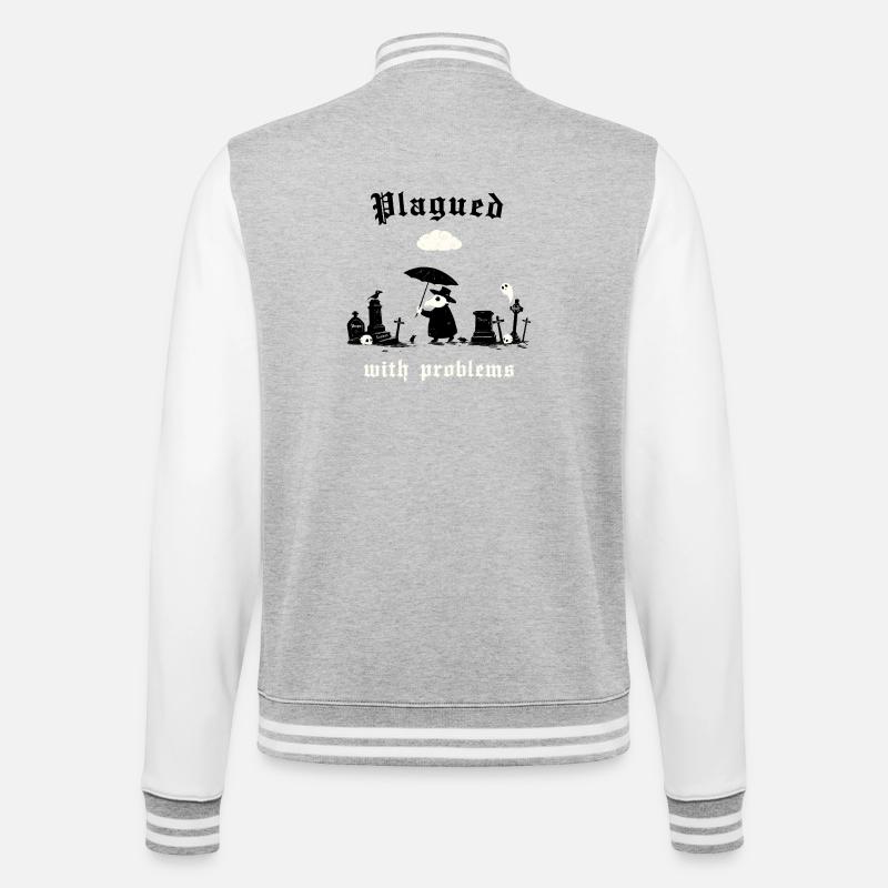 Plagued with problems - College Sweat Jacket - heather grey/white