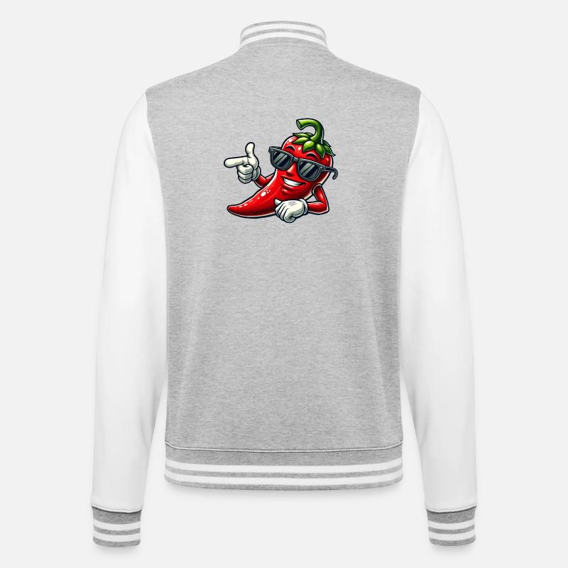 Coole Chili - College-Sweatjacke - Grau meliert/Weiß