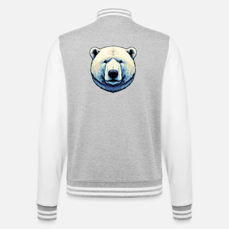Weißer Eisbär - College-Sweatjacke - Grau meliert/Weiß