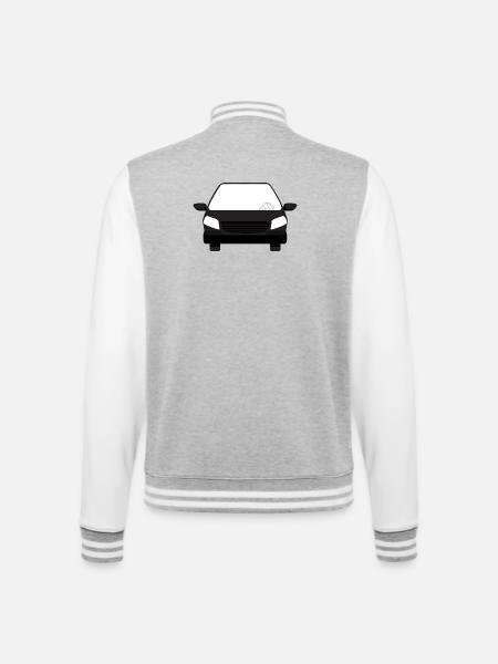 Simple Black Vehicle Graphic - College Sweat Jacket - heather grey/white