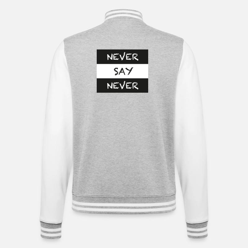 Never Say Never - College-Sweatjacke - Grau meliert/Weiß