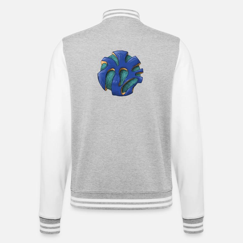 Lebender Azurknoten - College-Sweatjacke - Grau meliert/Weiß