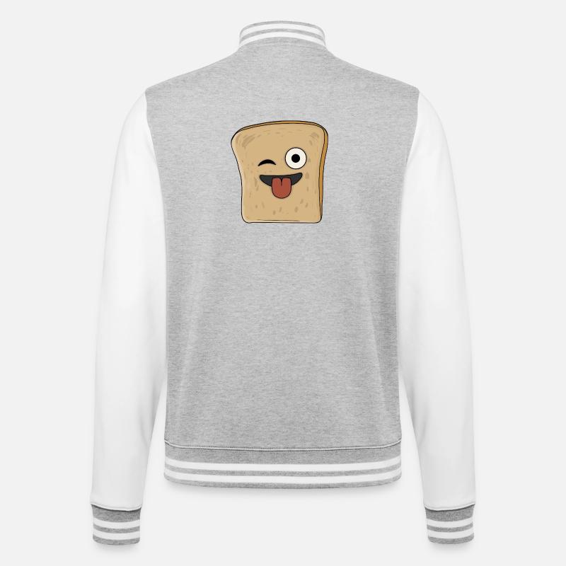 Funny bread - College Sweat Jacket - heather grey/white