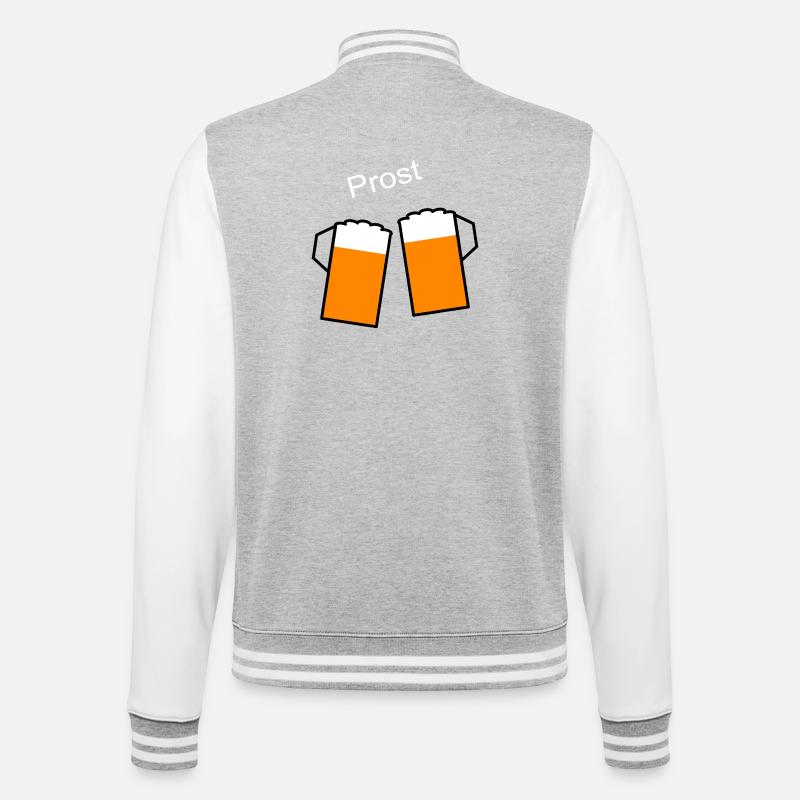 Biergläser Prost Bierglas - College-Sweatjacke - Grau meliert/Weiß