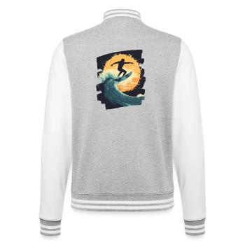 Surfeur Surf Planche de surf Surf - Veste Teddy - gris chiné / blanc - Dos - Marisol (170cm)