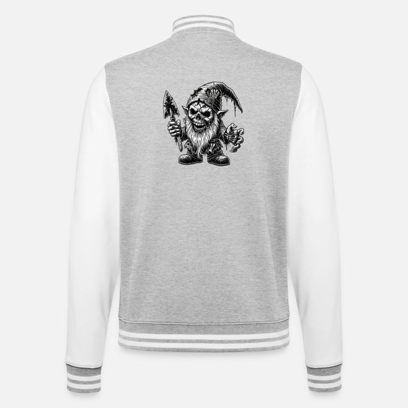Zombie Dwarf from Hell - College Sweat Jacket - heather grey/white