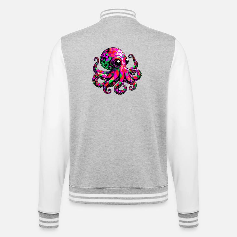 Octopus - College Sweat Jacket - heather grey/white