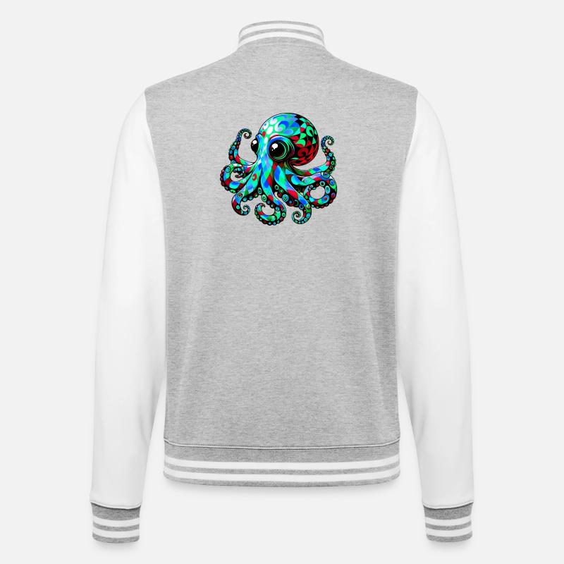 Octopus - College Sweat Jacket - heather grey/white