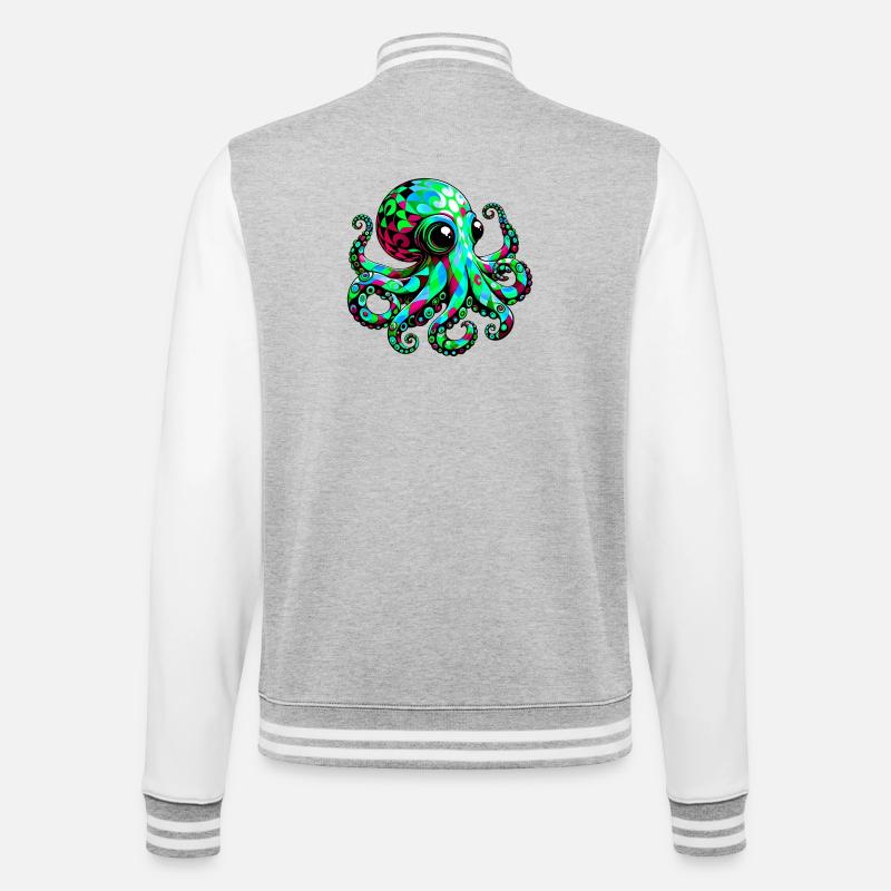 Octopus - College Sweat Jacket - heather grey/white
