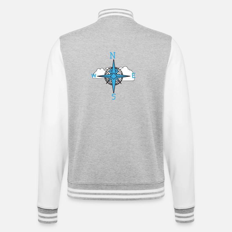 Clouds Sky Compass Direction - College Sweat Jacket - heather grey/white