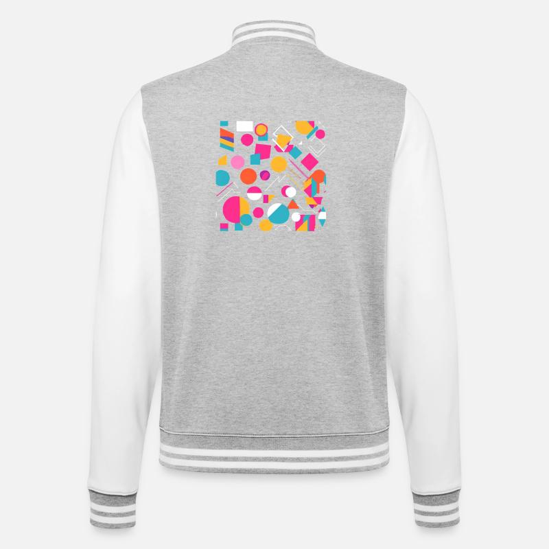 Leuchtende Farben - College-Sweatjacke - Grau meliert/Weiß