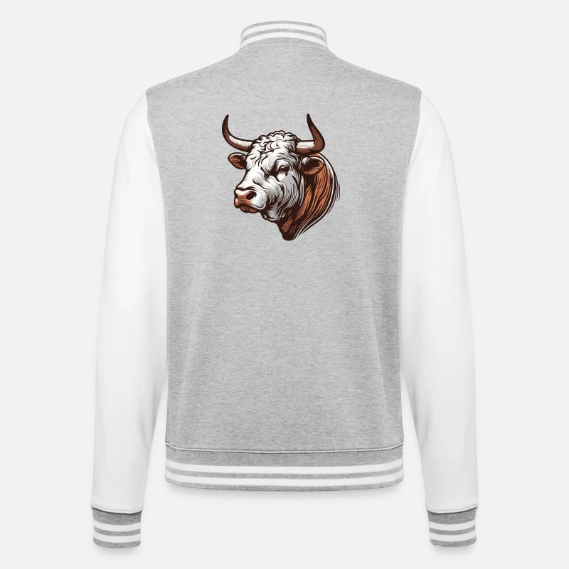 Taureau - Veste Teddy - gris chiné / blanc