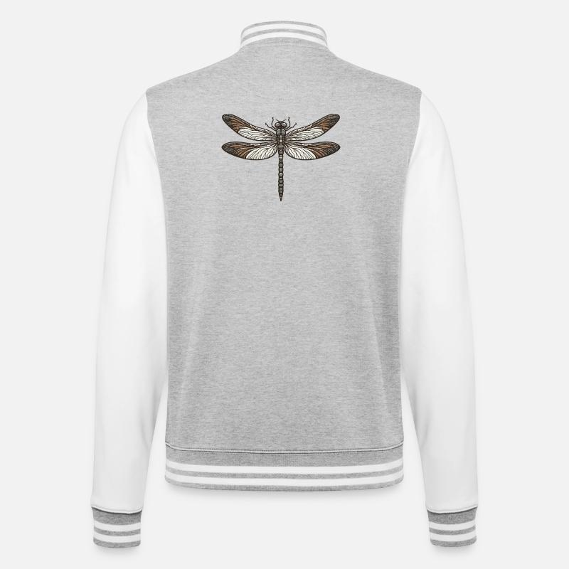 Dragonfly - College Sweat Jacket - heather grey/white