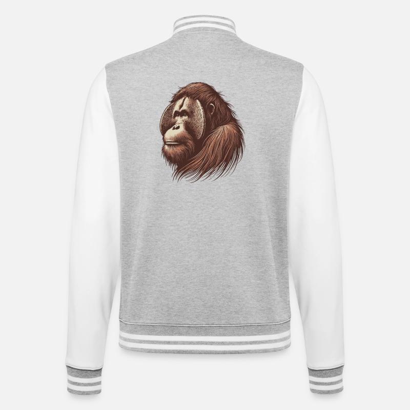 Orang-outan - Veste Teddy - gris chiné / blanc
