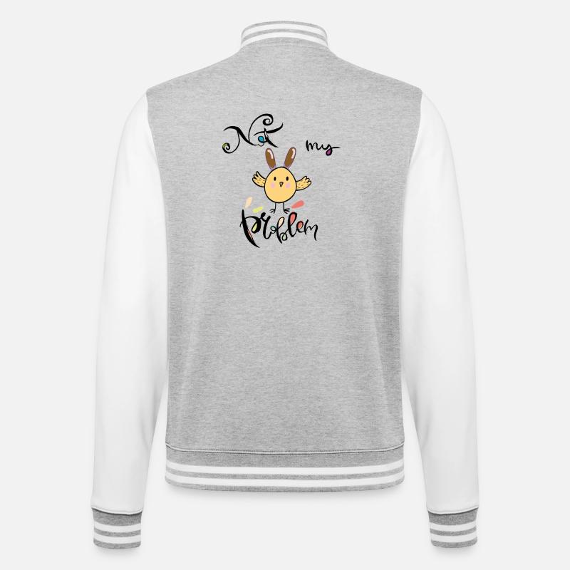 Easter, not my problem - College Sweat Jacket - heather grey/white
