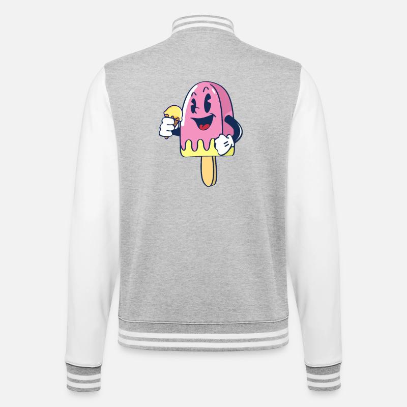 Fröhlicher Kindereis Charakter Eiscreme Eis - College Sweat Jacket - heather grey/white
