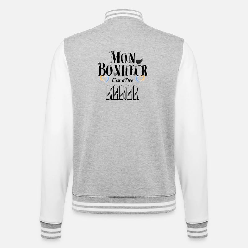 Mon Bonheur C'est d'Etre Maman - Veste Teddy - gris chiné / blanc
