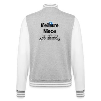 Meilleure Nièce du Monde - Veste Teddy - gris chiné / blanc - Dos - Marisol (170cm)