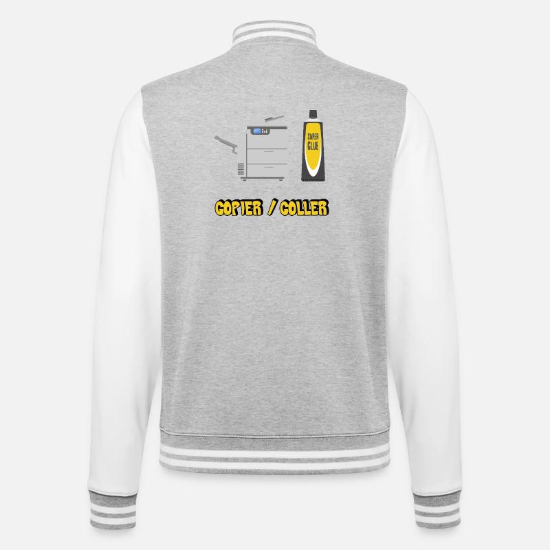 Copier coller - Veste Teddy - gris chiné / blanc