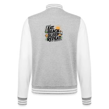 Eat Sleep Beach Repeat - College Sweat Jacket - heather grey/white - Back - Marisol (170cm)