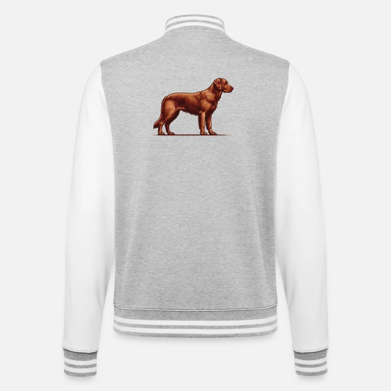 Chesapeake Bay Retriever - College-Sweatjacke - Grau meliert/Weiß