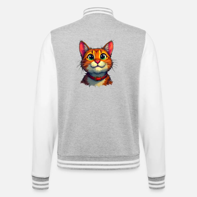 Chat mignon - Veste Teddy - gris chiné / blanc