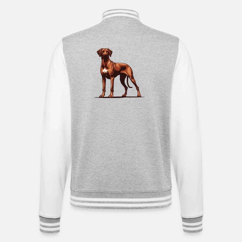 Rhodesian Ridgeback - College Sweat Jacket - heather grey/white
