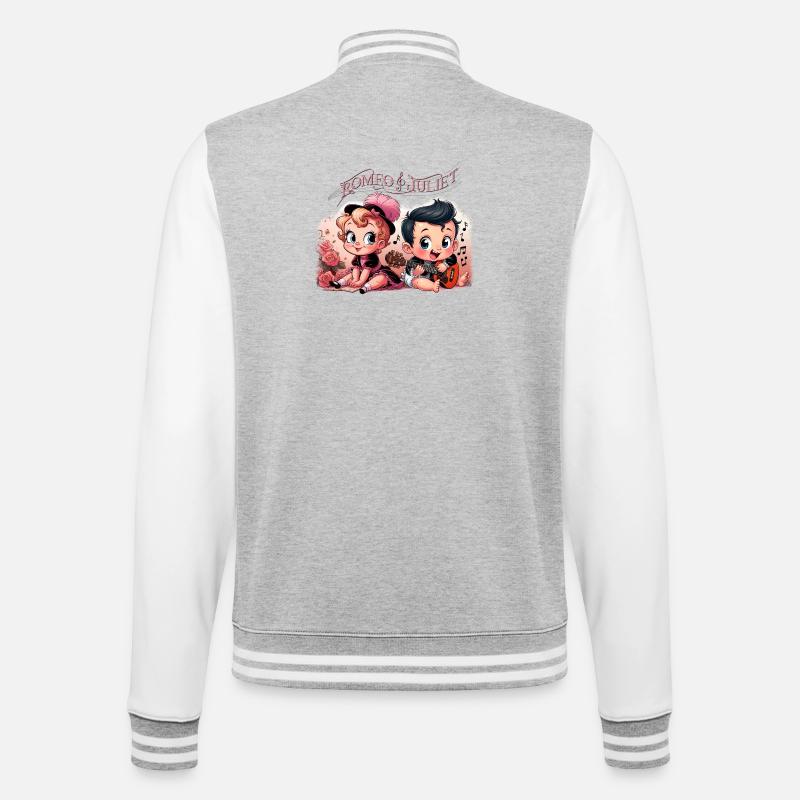 Romeo und Julia - College-Sweatjacke - Grau meliert/Weiß