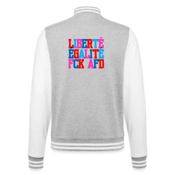 I'm so free - College Sweat Jacket - heather grey/white - Back - Marisol (170cm)
