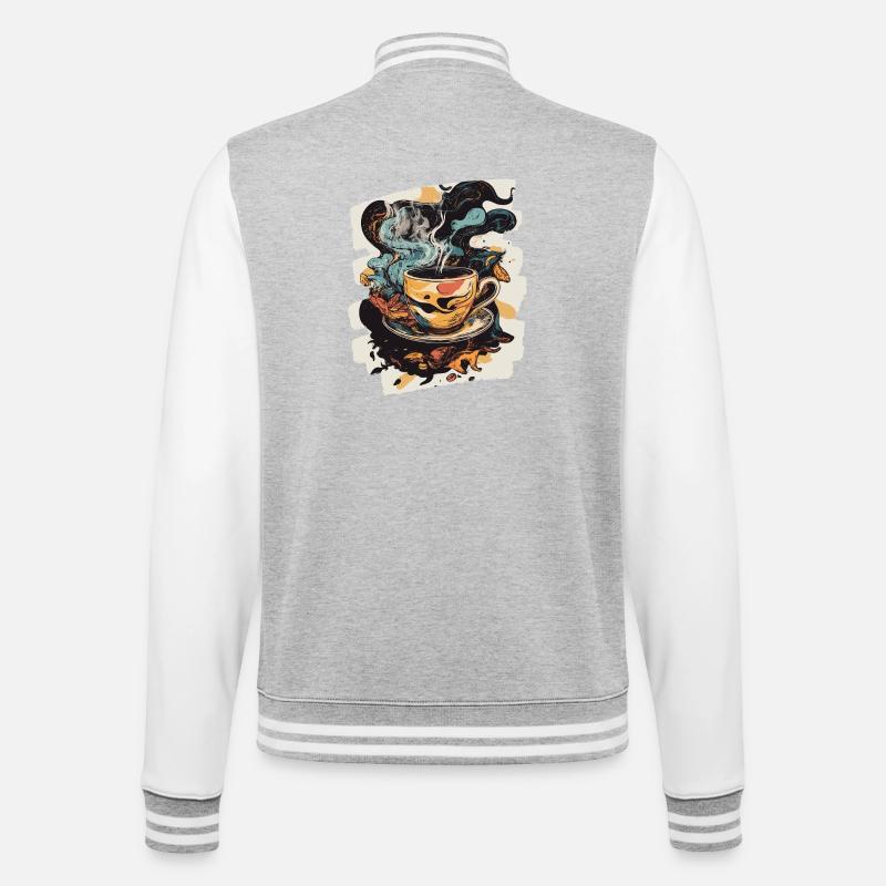 Café Café Amateurs de café - Veste Teddy - gris chiné / blanc