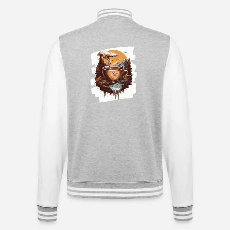 Café Café Amateurs de café - Veste Teddy - gris chiné / blanc