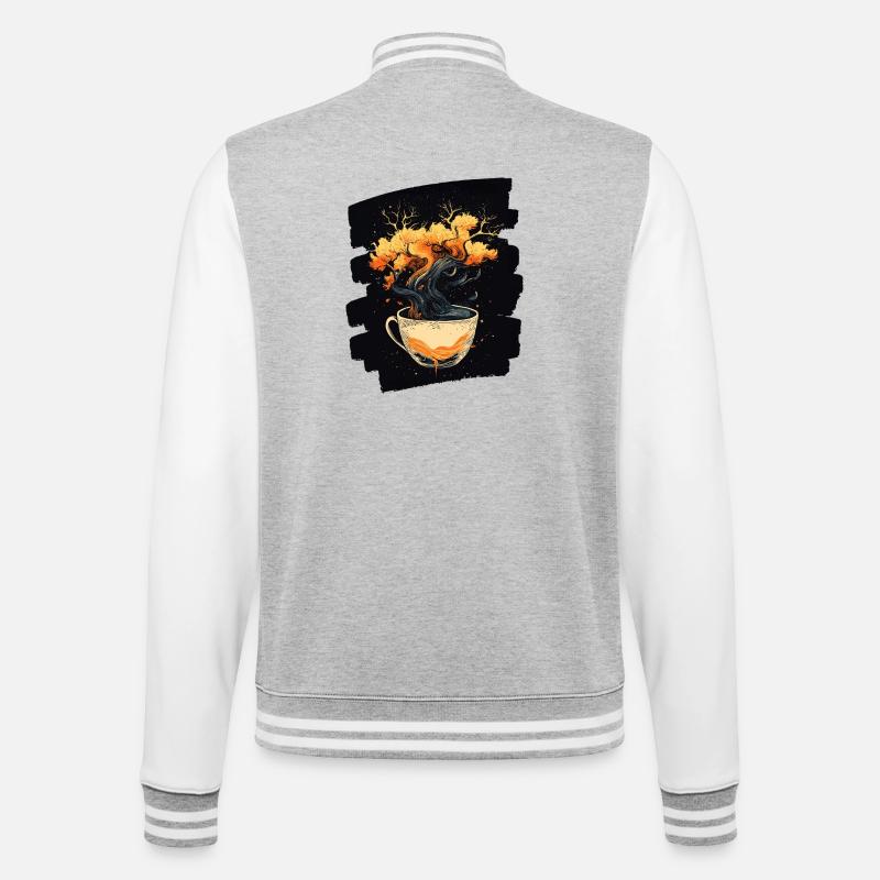 Café Café Amateurs de café - Veste Teddy - gris chiné / blanc