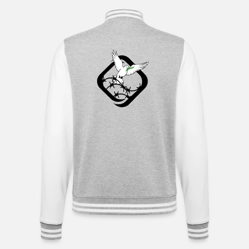 Tauben - College-Sweatjacke - Grau meliert/Weiß