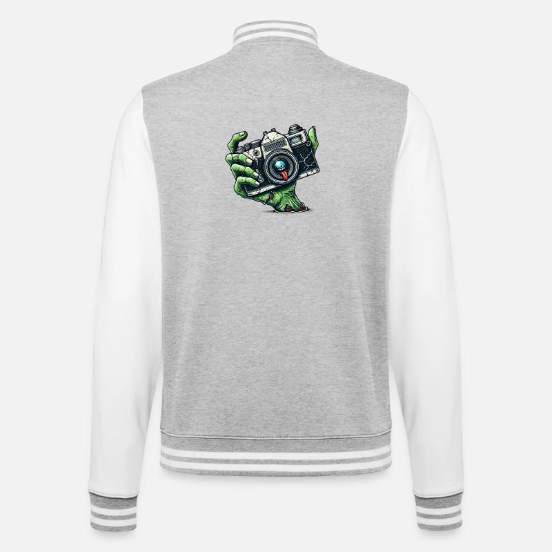 Caméra zombie - Veste Teddy - gris chiné / blanc