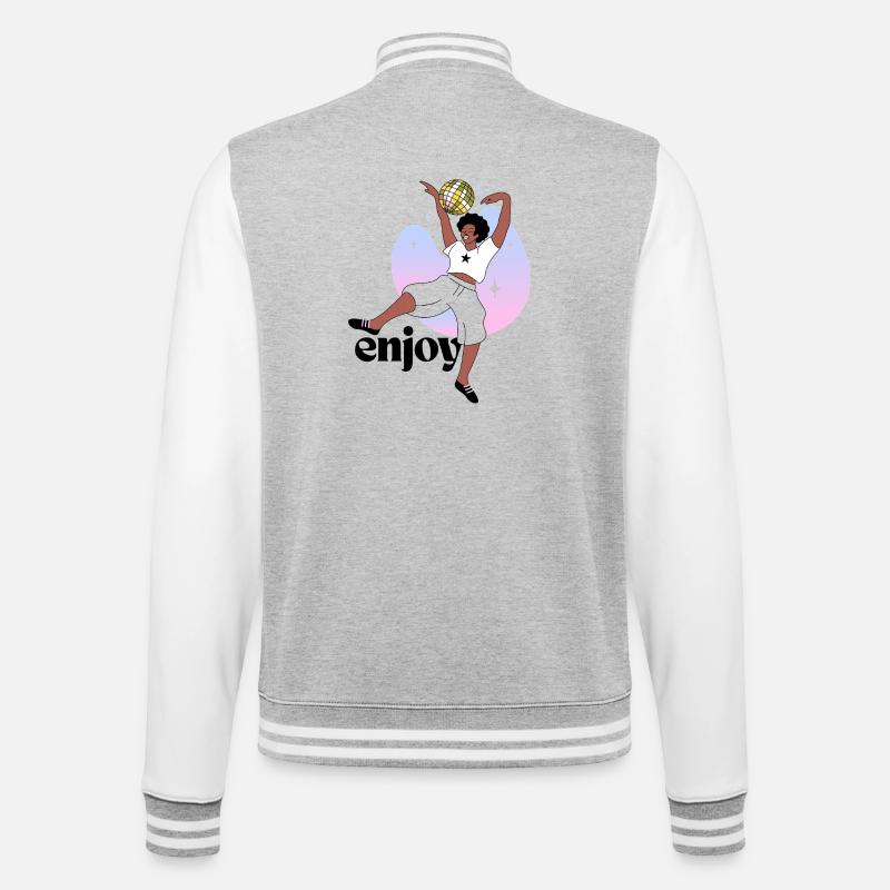 Disco Dancing Empreinte digitale Illustration - Veste Teddy - gris chiné / blanc