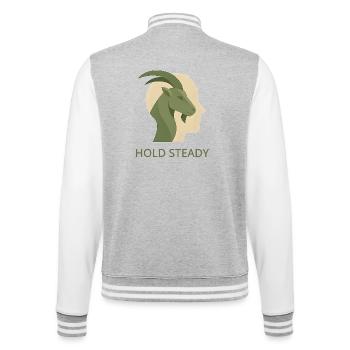 Hold Steady - College-Sweatjacke - Grau meliert/Weiß - Hinten - Marisol (170cm)