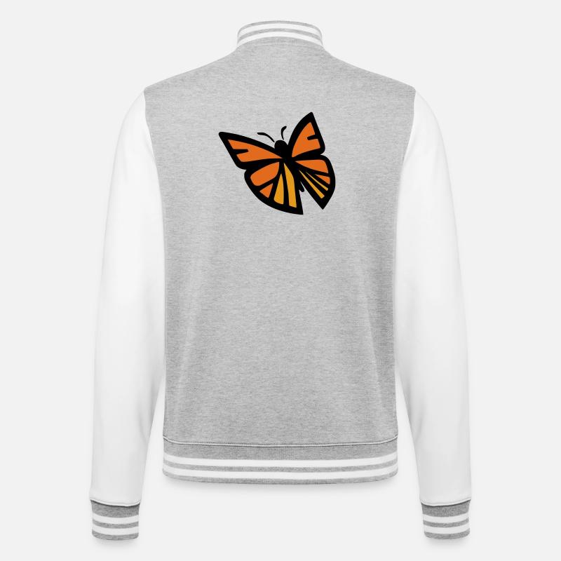 Monarque papillon - Veste Teddy - gris chiné / blanc
