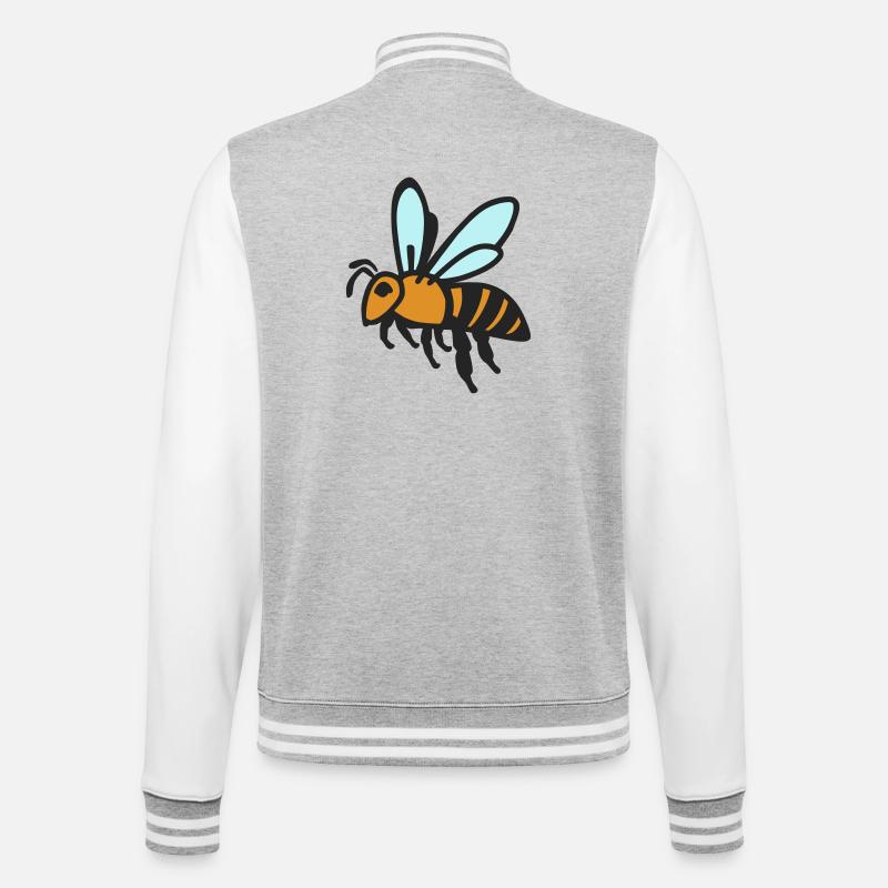 Bee - College Sweat Jacket - heather grey/white